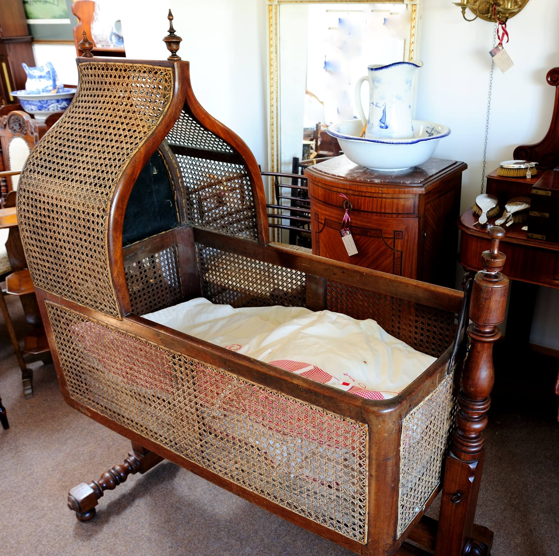 Victorian Caned Crib